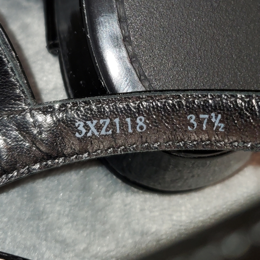 NWOB Prada Black Patent Leather Platform Wedge Sandal Size 37 1/2 - Picture 6 of 9